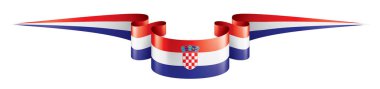 Hırvatistan bayrağı, beyaz bir arka plan üzerinde vektör çizim