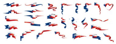 Çek Cumhuriyeti bayrağı, beyaz bir arka plan üzerinde vektör çizim