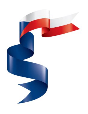 Çek Cumhuriyeti bayrağı, beyaz bir arka plan üzerinde vektör çizim