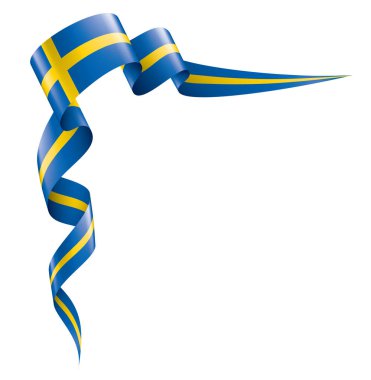İsveç bayrağı, beyaz bir arka plan üzerinde vektör çizim