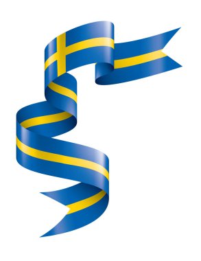 İsveç bayrağı, beyaz bir arka plan üzerinde vektör çizim