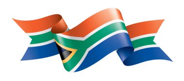 Güney Afrika bayrağı, beyaz arkaplanda vektör illüstrasyonu