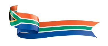 Güney Afrika bayrağı, beyaz arkaplanda vektör illüstrasyonu