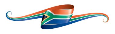 Güney Afrika bayrağı, beyaz arkaplanda vektör illüstrasyonu