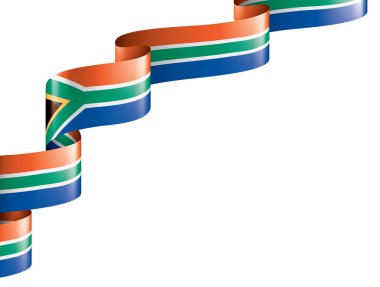 Güney Afrika bayrağı, beyaz arkaplanda vektör illüstrasyonu