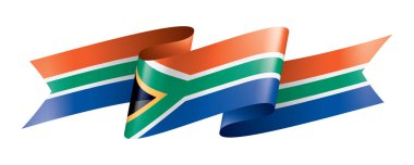 Güney Afrika bayrağı, beyaz arkaplanda vektör illüstrasyonu
