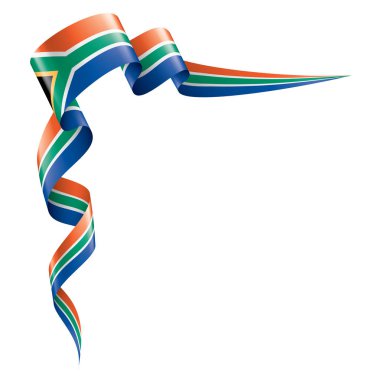 Güney Afrika bayrağı, beyaz arkaplanda vektör illüstrasyonu