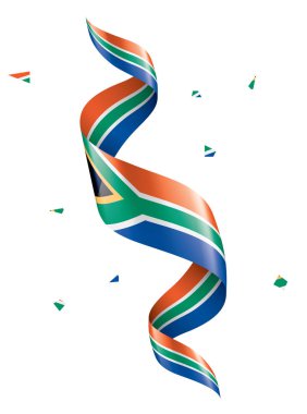 Güney Afrika bayrağı, beyaz arkaplanda vektör illüstrasyonu