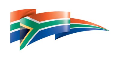 Güney Afrika bayrağı, beyaz arkaplanda vektör illüstrasyonu