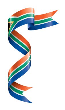 Güney Afrika bayrağı, beyaz arkaplanda vektör illüstrasyonu