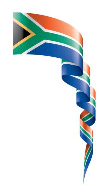 Güney Afrika bayrağı, beyaz arkaplanda vektör illüstrasyonu