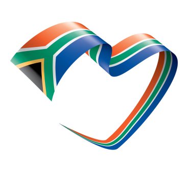 Güney Afrika bayrağı, beyaz arkaplanda vektör illüstrasyonu