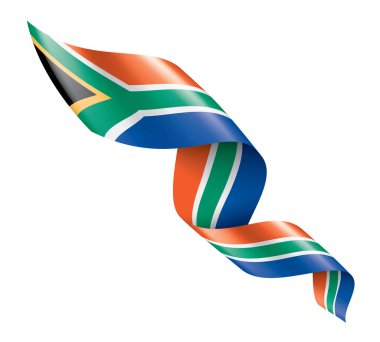 Güney Afrika bayrağı, beyaz arkaplanda vektör illüstrasyonu