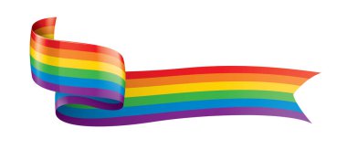 Beyaz arkaplanda sallanan bir gökkuşağı bayrağını yönlendir