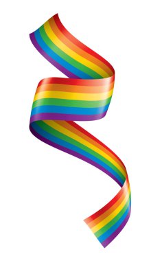 Beyaz arkaplanda sallanan bir gökkuşağı bayrağını yönlendir