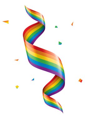 Beyaz arkaplanda sallanan bir gökkuşağı bayrağını yönlendir