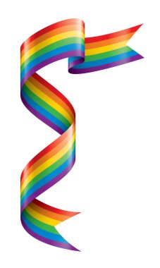 Beyaz arkaplanda sallanan bir gökkuşağı bayrağını yönlendir