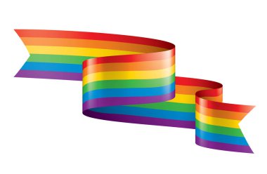 Beyaz arkaplanda sallanan bir gökkuşağı bayrağını yönlendir