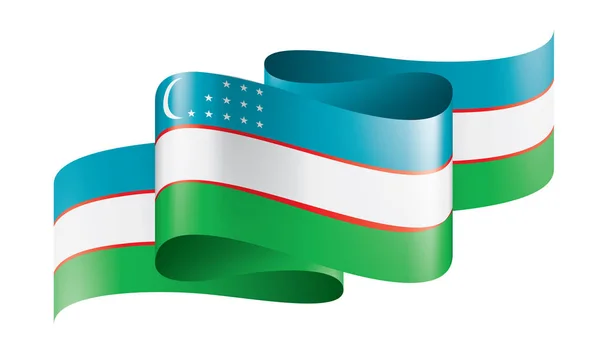 Usbekistan-Flagge, Vektorabbildung auf weißem Hintergrund — Stockvektor