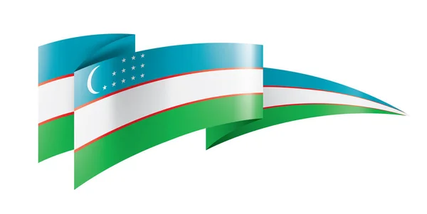 Üzbegisztán zászló, vektor illusztráció fehér alapon — Stock Vector