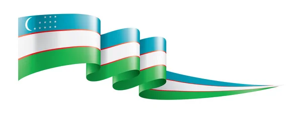 Uzbekistánská vlajka, vektorová ilustrace na bílém pozadí — Stockový vektor