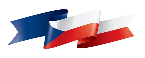 Bandiera della Cechia, illustrazione vettoriale su sfondo bianco — Vettoriale Stock
