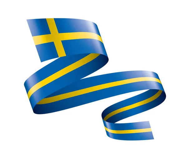 Schwedische Flagge, Vektorabbildung auf weißem Hintergrund — Stockvektor