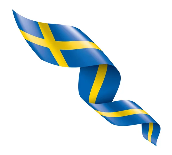 Schwedische Flagge, Vektorabbildung auf weißem Hintergrund — Stockvektor