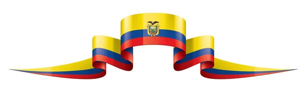 厄瓜多尔旗子, 矢量例证在白色背景 — 图库矢量图片