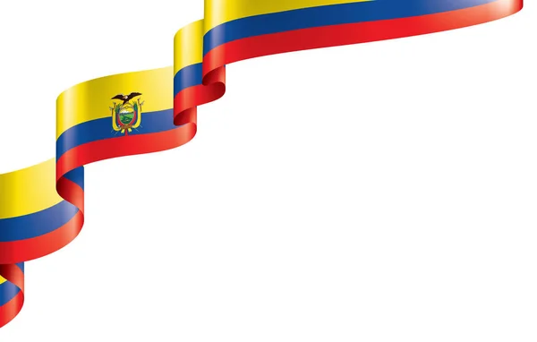 Bandera de Ecuador, ilustración vectorial sobre fondo blanco — Vector de stock