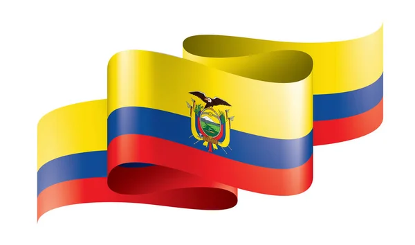 Bandera de Ecuador, ilustración vectorial sobre fondo blanco — Vector de stock