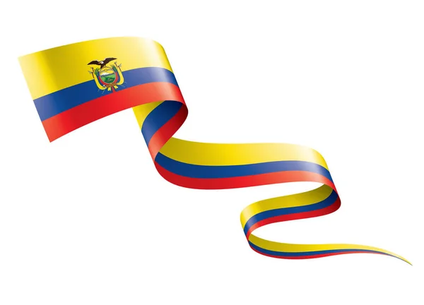 Bandera de Ecuador, ilustración vectorial sobre fondo blanco — Archivo Imágenes Vectoriales