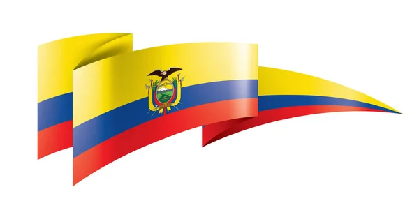 Ecuador zászló, egy fehér háttér vektor illusztráció — Stock Vector