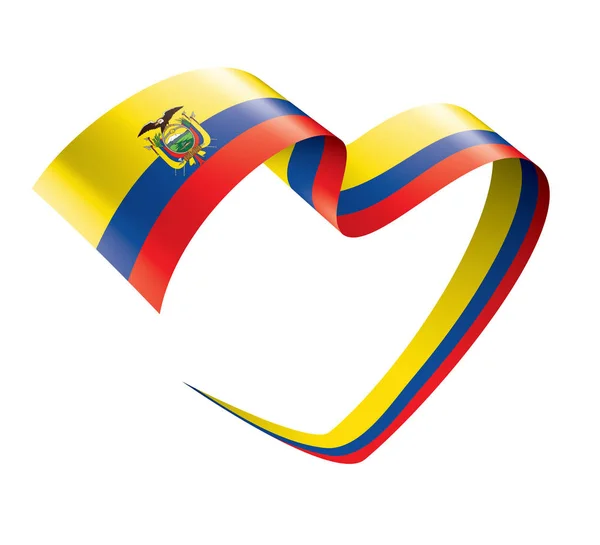 Vlag van Ecuador, vectorillustratie op een witte achtergrond — Stockvector