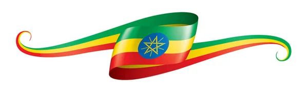 Ethiopië vlag, vector illustratie op een witte achtergrond — Stockvector