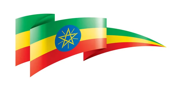 Etiópia zászló, vektor illusztráció fehér alapon — Stock Vector