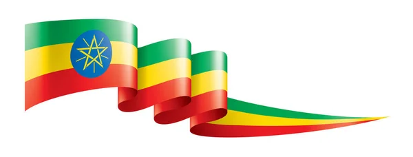 Ethiopië vlag, vector illustratie op een witte achtergrond — Stockvector