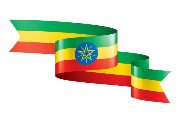 Bandeira da Etiópia, ilustração vetorial sobre um fundo branco — Vetor de Stock