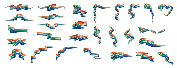 Σημαία Νότιας Αφρικής, διανυσματική απεικόνιση σε λευκό φόντο — Διανυσματικό Αρχείο