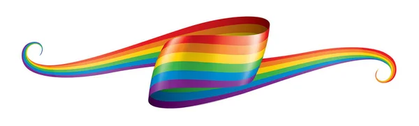 Vetor uma bandeira do arco-íris acenando no fundo branco —  Vetores de Stock