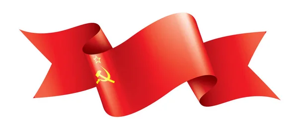 A bandeira vermelha da URSS. Ilustração vetorial sobre fundo branco — Vetor de Stock