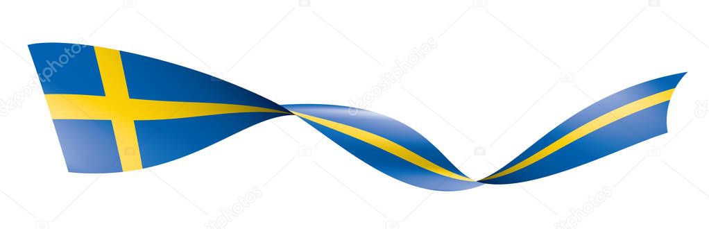 Sweden flag, vector illustration on a white background