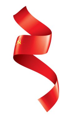 Kırmızı bayrak SSCB. Beyaz arka plan üzerinde vektör çizim