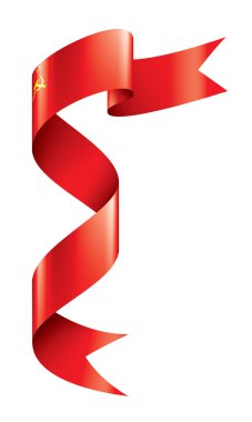 Kırmızı bayrak SSCB. Beyaz arka plan üzerinde vektör çizim