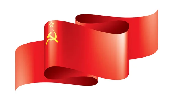 구소련의 붉은 깃발. 흰색 배경에서 벡터 일러스트 레이 션 — 스톡 벡터