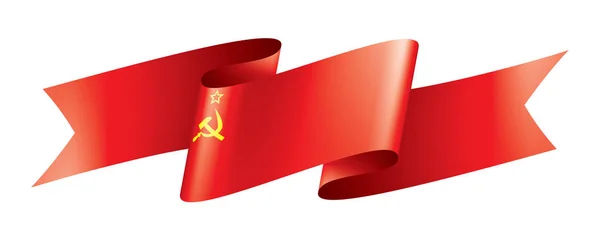 A bandeira vermelha da URSS. Ilustração vetorial sobre fundo branco —  Vetores de Stock