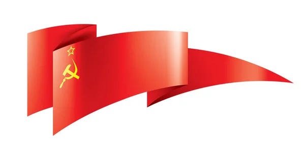 Den röda flaggan av USSREN. Vektorillustration på vit bakgrund — Stock vektor