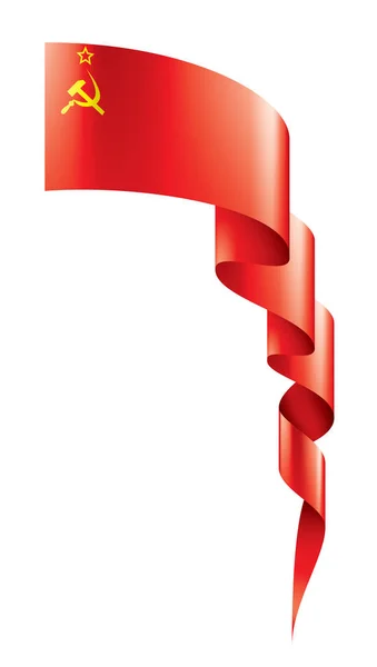 Kırmızı bayrak SSCB. Beyaz arka plan üzerinde vektör çizim — Stok Vektör