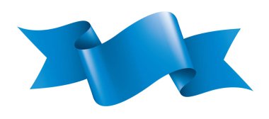 beyaz arka plan üzerinde mavi şerit. Vektör çizimi