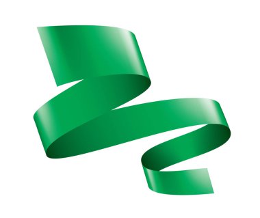 beyaz arka plan üzerinde yeşil şerit. Vektör çizimi